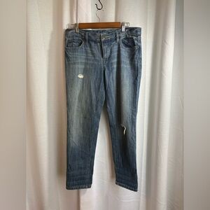 Loft frayed boyfriend jeans 100% Cotton Distressed Size 27/4 GUC! 0404‎